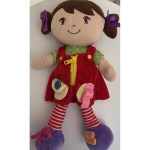Linzy Plush Doll Educational Learn to Dress Button Zip Shoe Tie Snap Soft